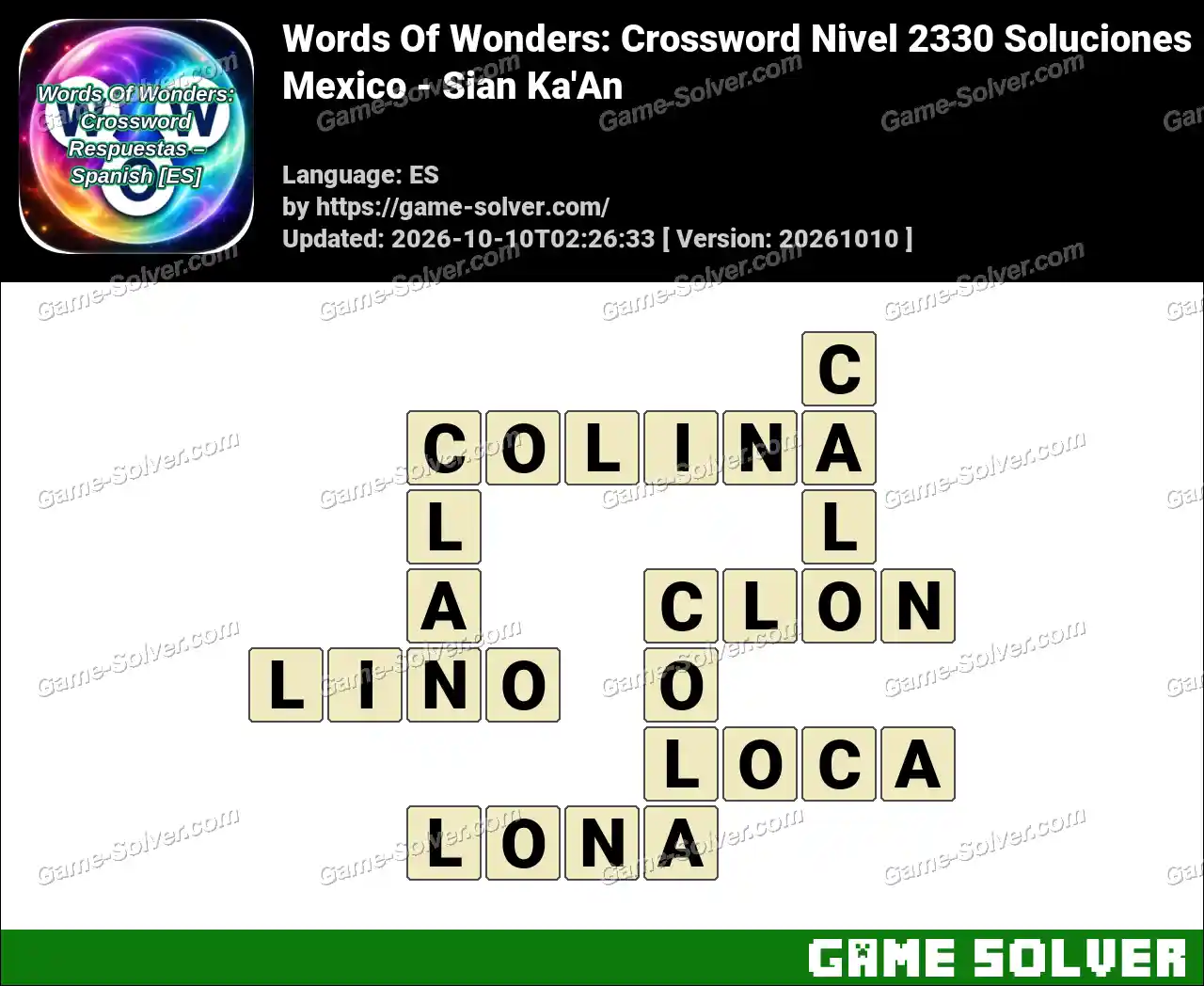 Words Of Wonders: Crossword Nivel 2330 Soluciones – Mexico – Sian Ka’An